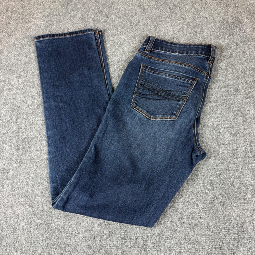 White House Black Market Slim Leg Jeans Dark Wash Blue Size 2S Short Stretch